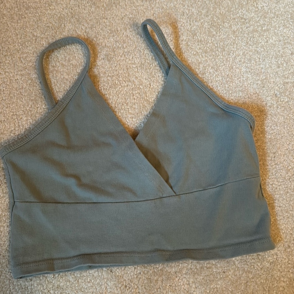 green brandy melville cross tank top